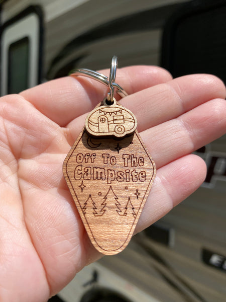 Off to the Campsite Keychains