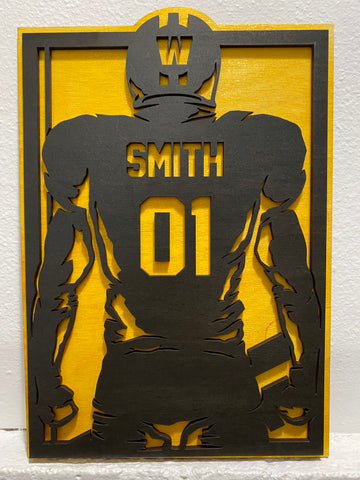 Personalized Football Plaque with easel