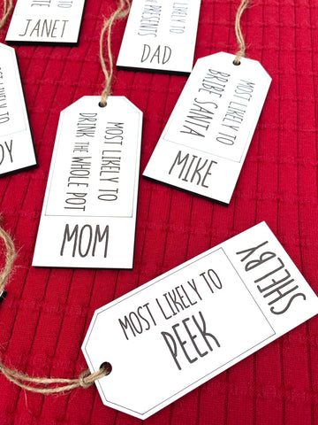 Personalized Superlative (Most Likely To) Christmas Stocking Tags