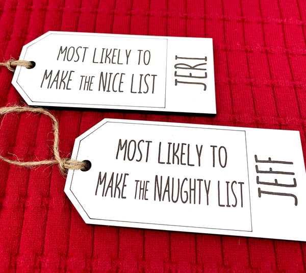 Personalized Superlative (Most Likely To) Christmas Stocking Tags