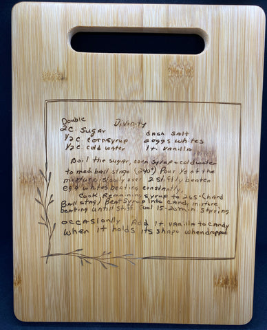 Handwritten Recipe Bamboo Cutting Board