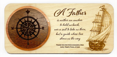 Personalized Father's Day Compass Plaque