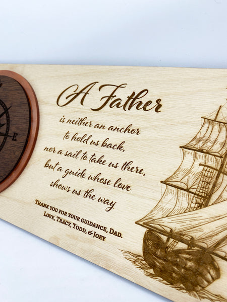 Personalized Father's Day Compass Plaque
