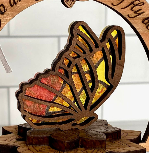 Butterfly or Rainbow Bridge Memorial Ornament & Stand