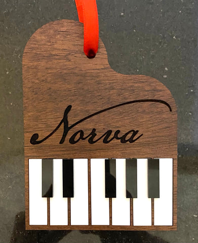 Elegant Personalized Piano Ornament