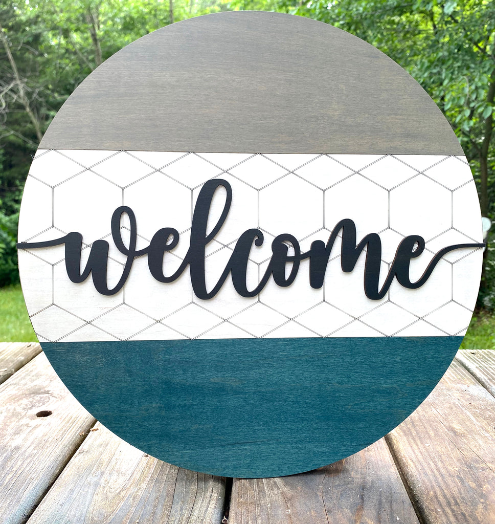 15 inch Round Welcome Sign – Backwoods Laser LLC
